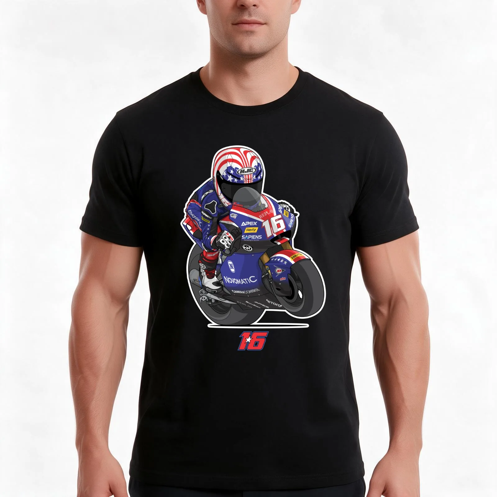 AMERICAN RACING TEAM - JOE ROBERTS T-Shirt, Summer Casual Cotton Tee, Oversized Streetwear Tops, Vintage Graphic Print