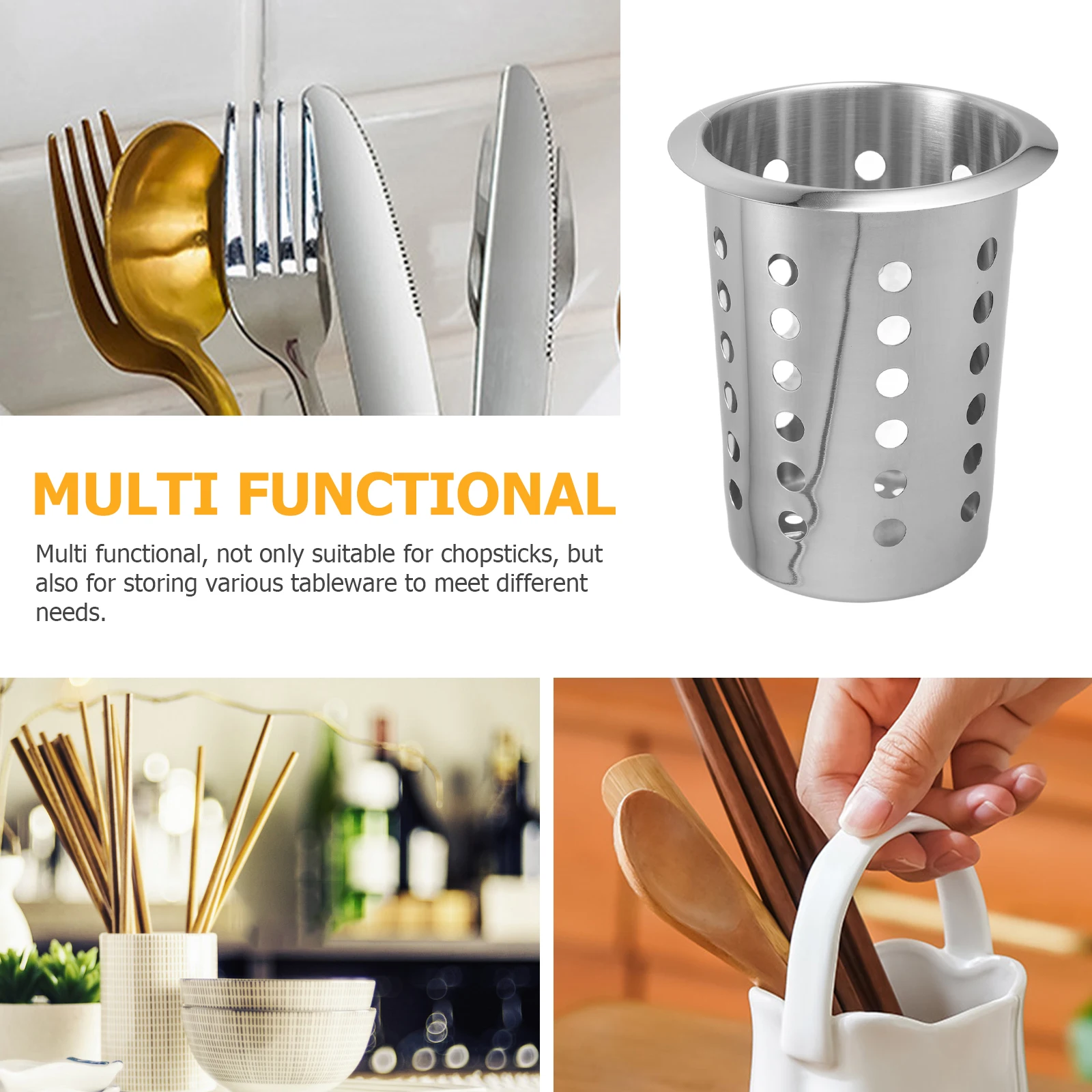 

Cutlery Storage Container Kitchen Organizer Silverware Spoon Holder Tool Stainless Steel Farmhouse Utensil