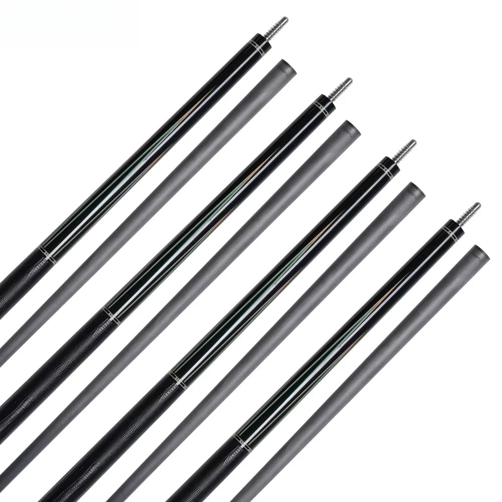 ألياف الكربون رمح تجمع جديلة عصا 12.5 مللي متر تلميح البلياردو ألياف الكربون جديلة سحلية الجلود قبضة الأبنوس #3
