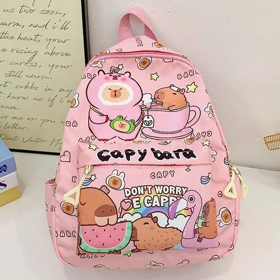 Cute Large Capacity Capybara Backpack Breathable Cartoon Student Schoolbag Nylon Ultra-light Book Bag