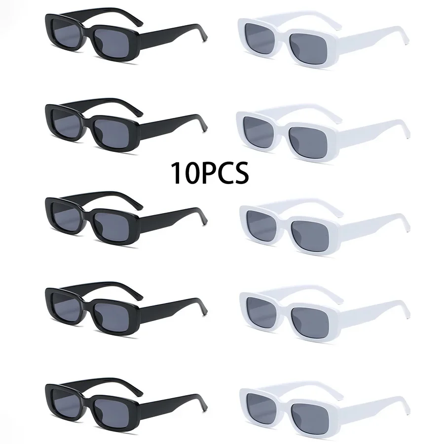 

10 pieces square sunglasses, decorative and elegant glasses suitable for daily travel and games, beach accessories
