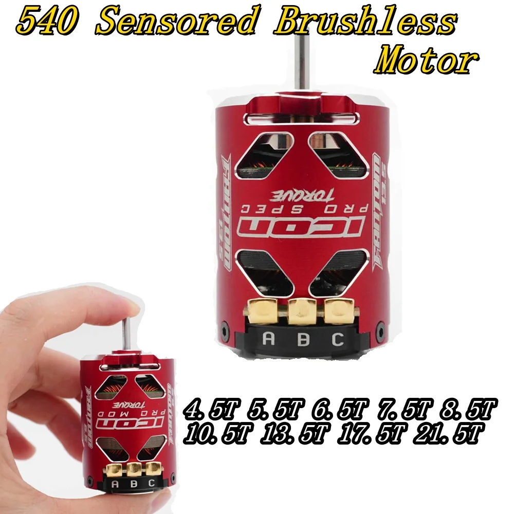 

Thunder 540 Sensored Brushless Motor 4.5T 5.5T 6.5T 7.5T 8.5T10.5T 13.5T 2-3S 3.175 mm Shaft for 1/10 RC Racing Drift Car Parts