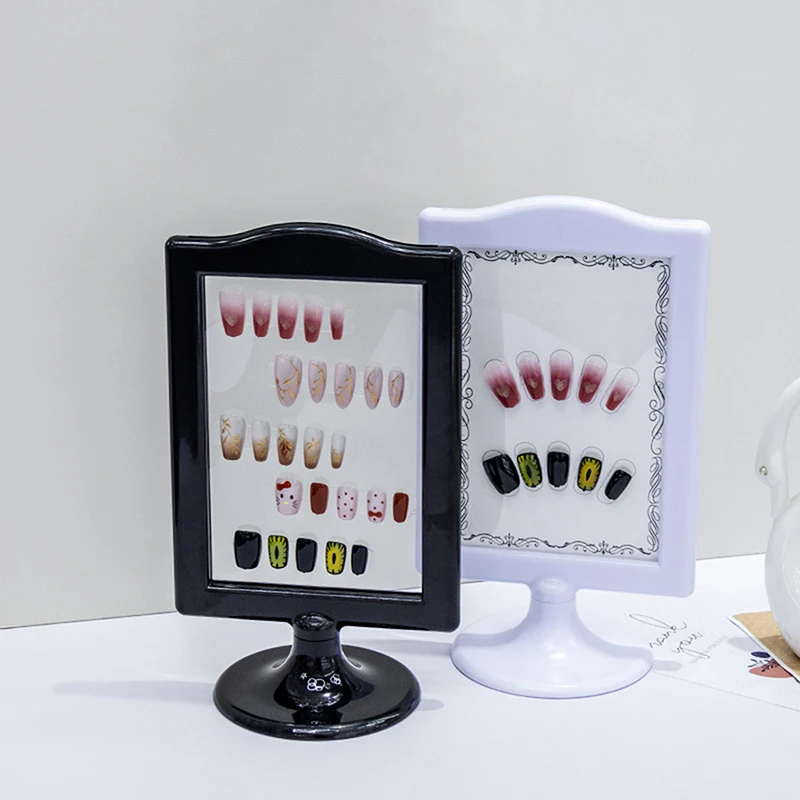 Estante de exhibición de uñas postizas, soporte para esmalte de Gel, soporte de exhibición de doble cara para decoración de uñas, marco de exhibición de ilustraciones, tablero de exhibición de uñas