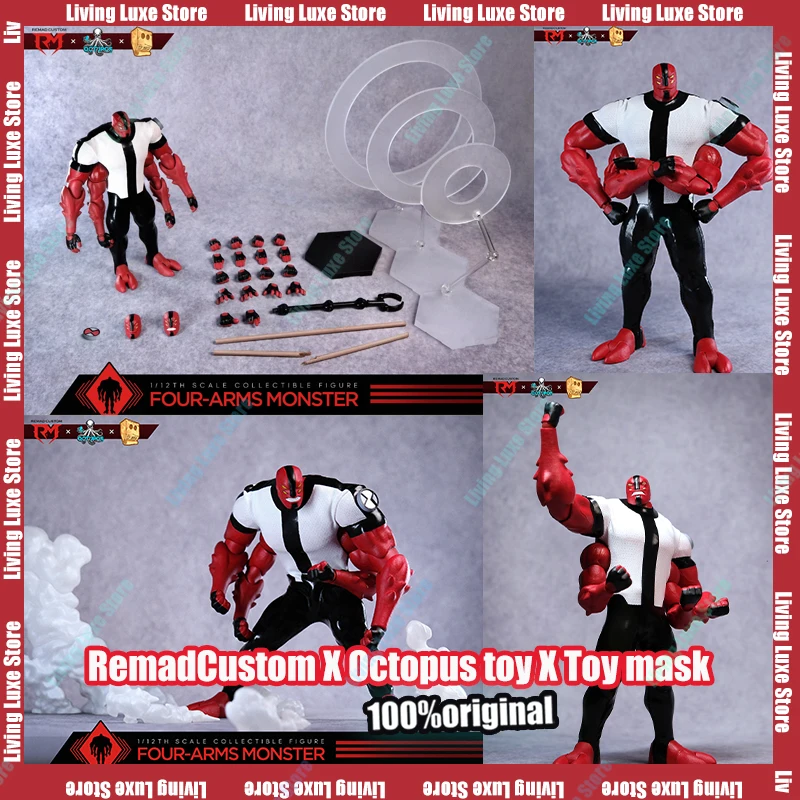 RemadCustom X Octopus Toy X Toy Mask RM031/OC01 1/12 Monstro de Quatro Braços Ben 10 Figura de Ação Vestida de 6 Polegadas Conjunto Completo com Acessórios