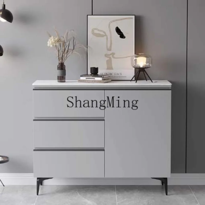 خزانة جانبية من سبائك الألومنيوم الفاخرة على المطبخ LXY مقابل طاولة شاي غرفة الطعام على الحائط #4