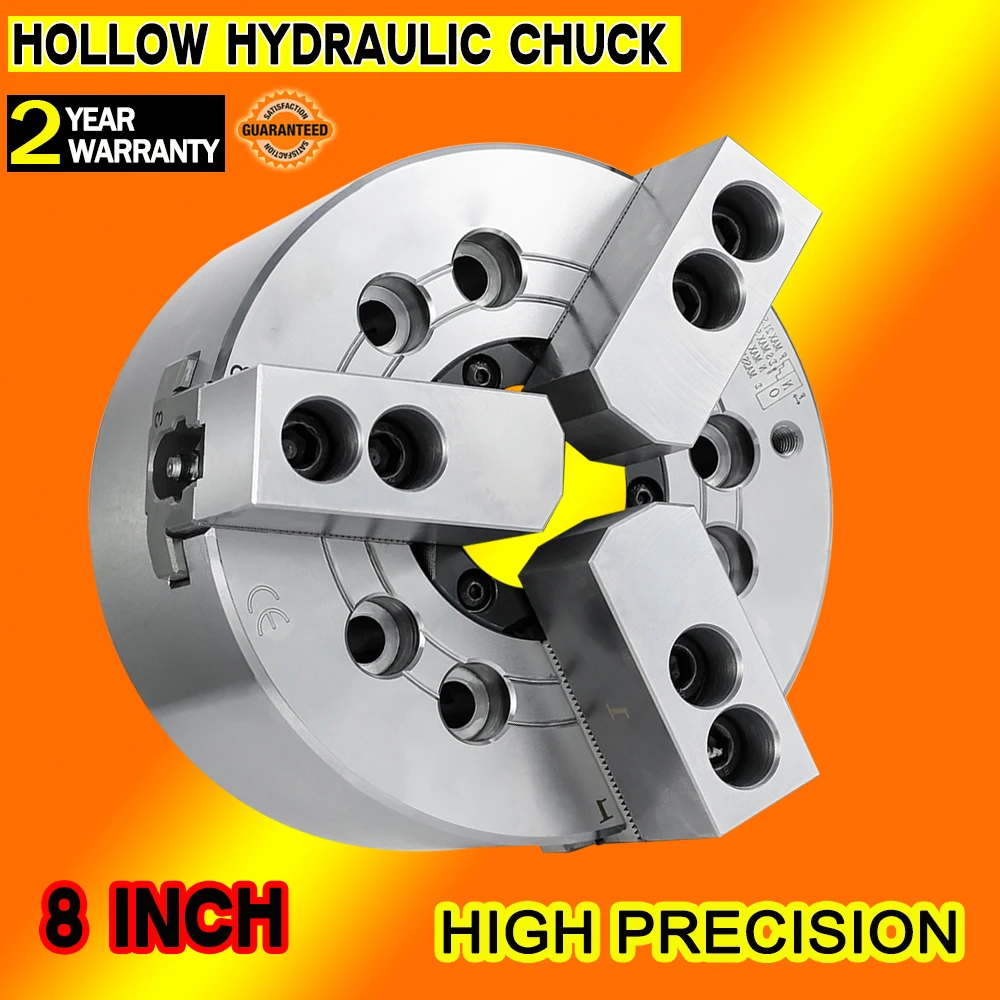 

High-precision hollow hydraulic chuck 3 jaw lathe chuck 8-inch machine tool lathe clamp with flange