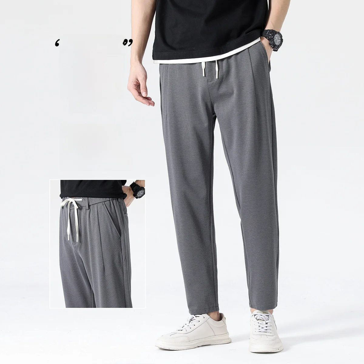 

Comfortable Cotton Men's Commuter Casual Pants Spring Summer New Sle Straight Leg Cool Dra Lightweight Pants