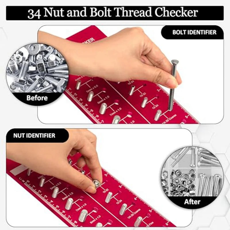 34 Nut And Bolt Thread Checker, Thread Checker Standard And Metric Plate Wall Mount Screw Sizes And Thread Specs