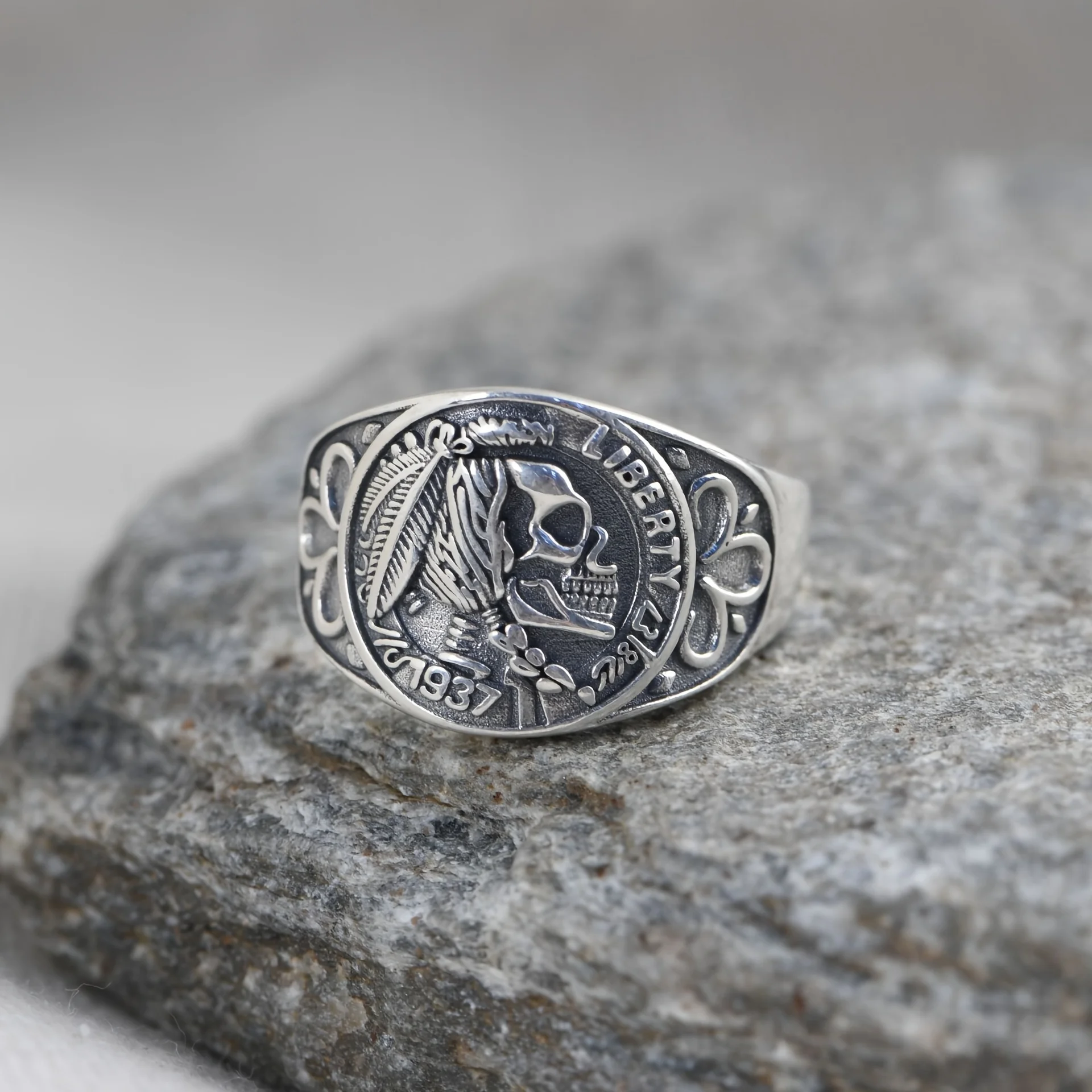 1 anillo de calavera vikinga, tamaño ajustable, moderno y moderno, adecuado para uso diario, fiestas y vacaciones, perfecto