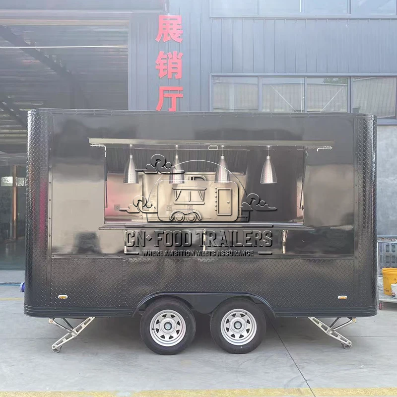 

Концессионный прицеп из нержавеющей стали CN Food Trailer полностью оборудованный кухней для пиццы и гамбургеров для мобильного общественного питания