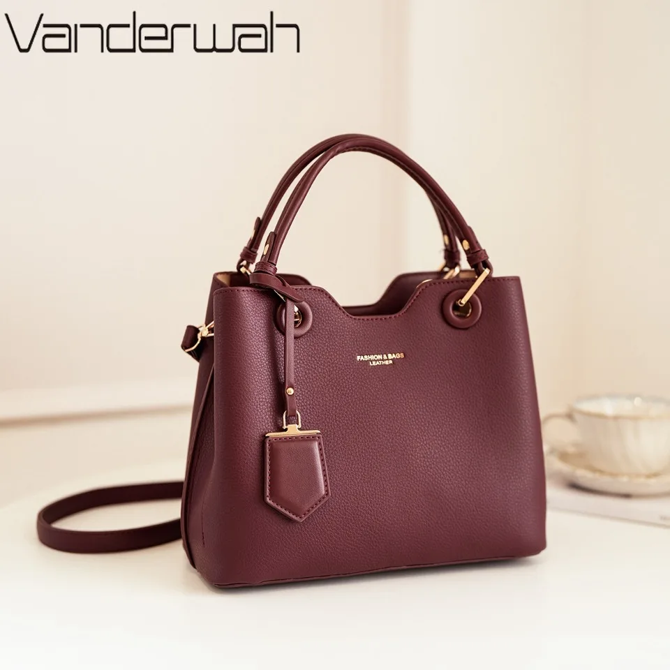 

3 Layer Design Women Handbags High Quality PU Leather Female Tote Bag Luxury Designer Ladies Shoulder Crossbody Bags Sac A Main