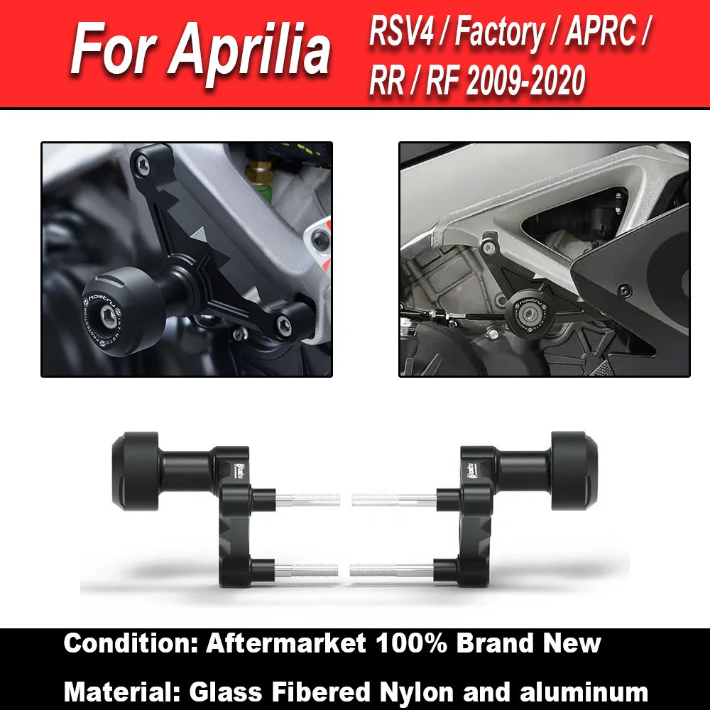 

For Aprilia RSV4 / Factory APRC RR RF 2009-2020 Motorcycle Frame Sliders Crash Protector