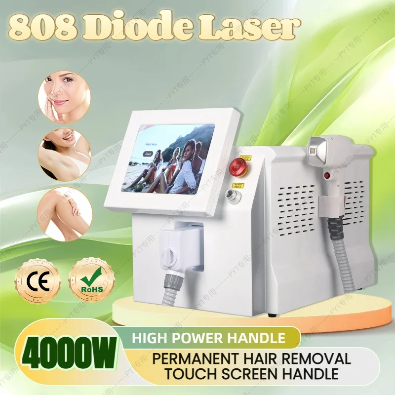 

3 Wavelength 4000W Diode Laser Alexandrite Ice Platinum Cooling Head Permanent Painless Tender Skin Body Hair Removal Instrument