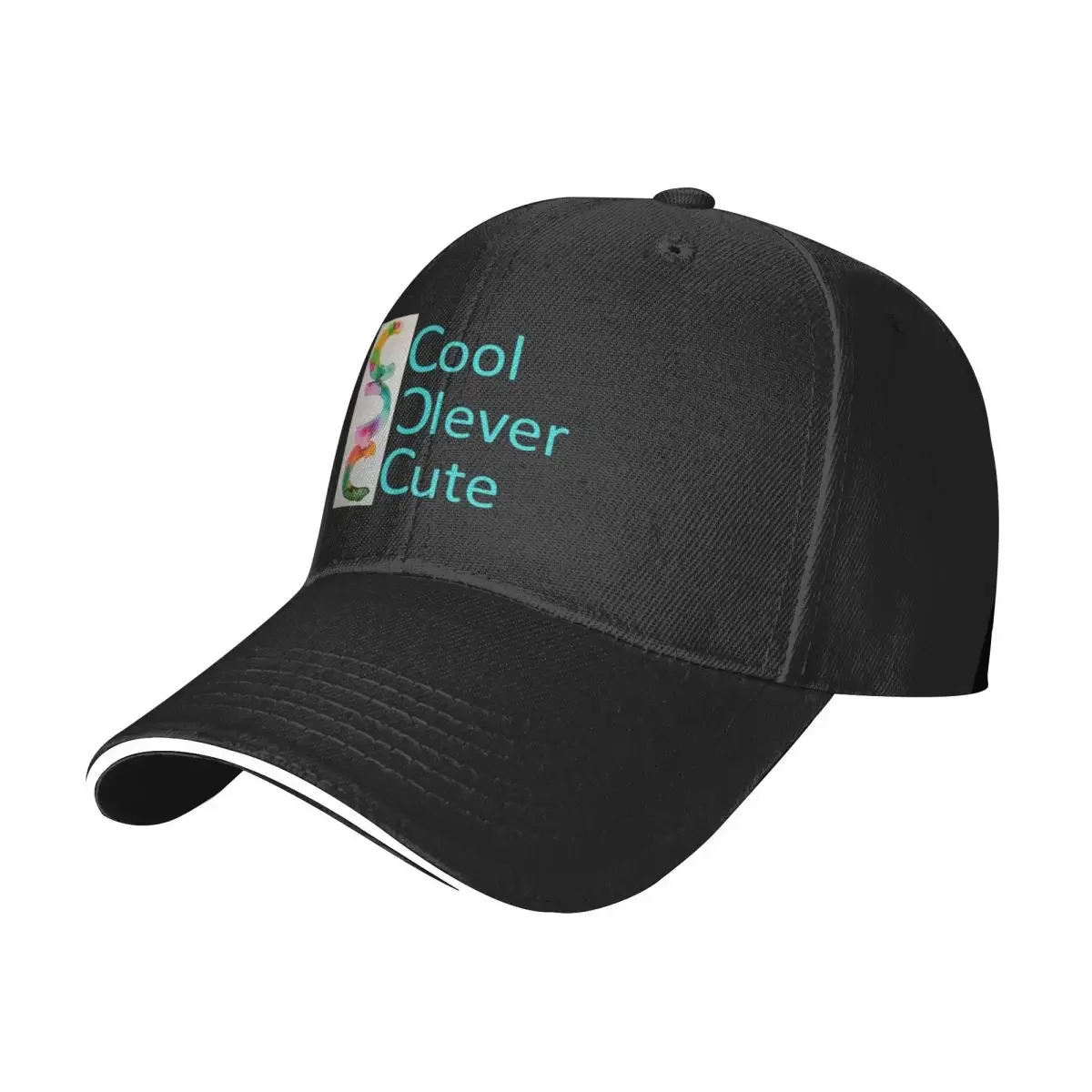 CoolCleverCute classic logo in beautiful pastel turquoise, pink, and yellow colors Baseball Cap Mountaineering Girl'S Hats Men's