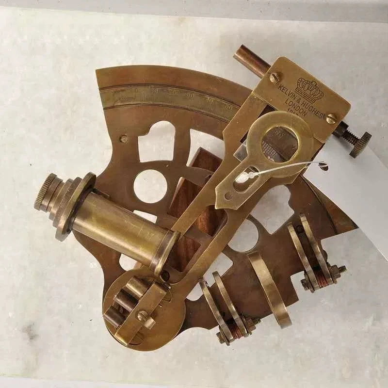 Pure copper sextant ornament study desktop gift nautical photography props model crafts