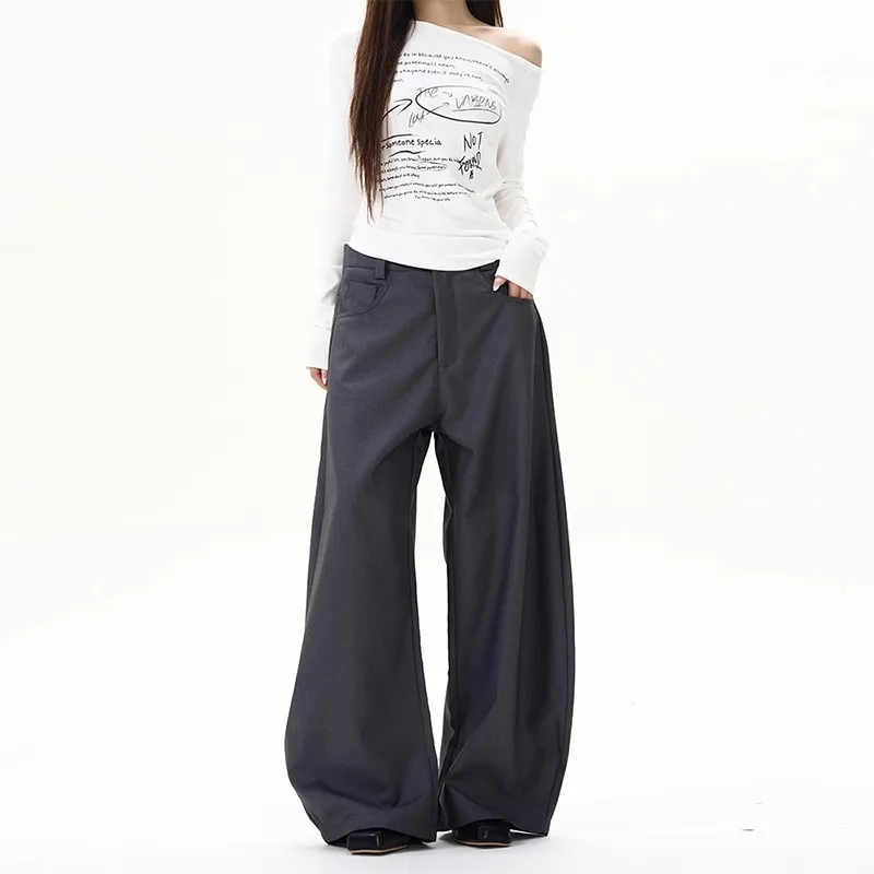 Women Fashion Wide Leg Casual Pants High End Y2k Oversize Trousers Baggy Pants Japanese Style Kpop Street Wear Sweatpants Ladies