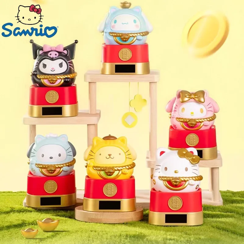 

Sanrio Fortune Meow Light Moving Music Blind Box Movable Hellokitty Hand Puppet Ornament Cartoon Cute Surprise Box Holiday Gift