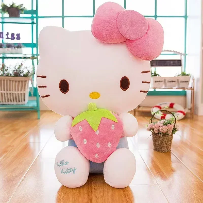 30-55Cm Sanrio Hello Kitty Cat Pluche Speelgoed Cartoon Kt Cat Plushie Pop Zacht Gevulde Anime Kussen Verjaardagscadeaus Voor Kinderen Meisjes