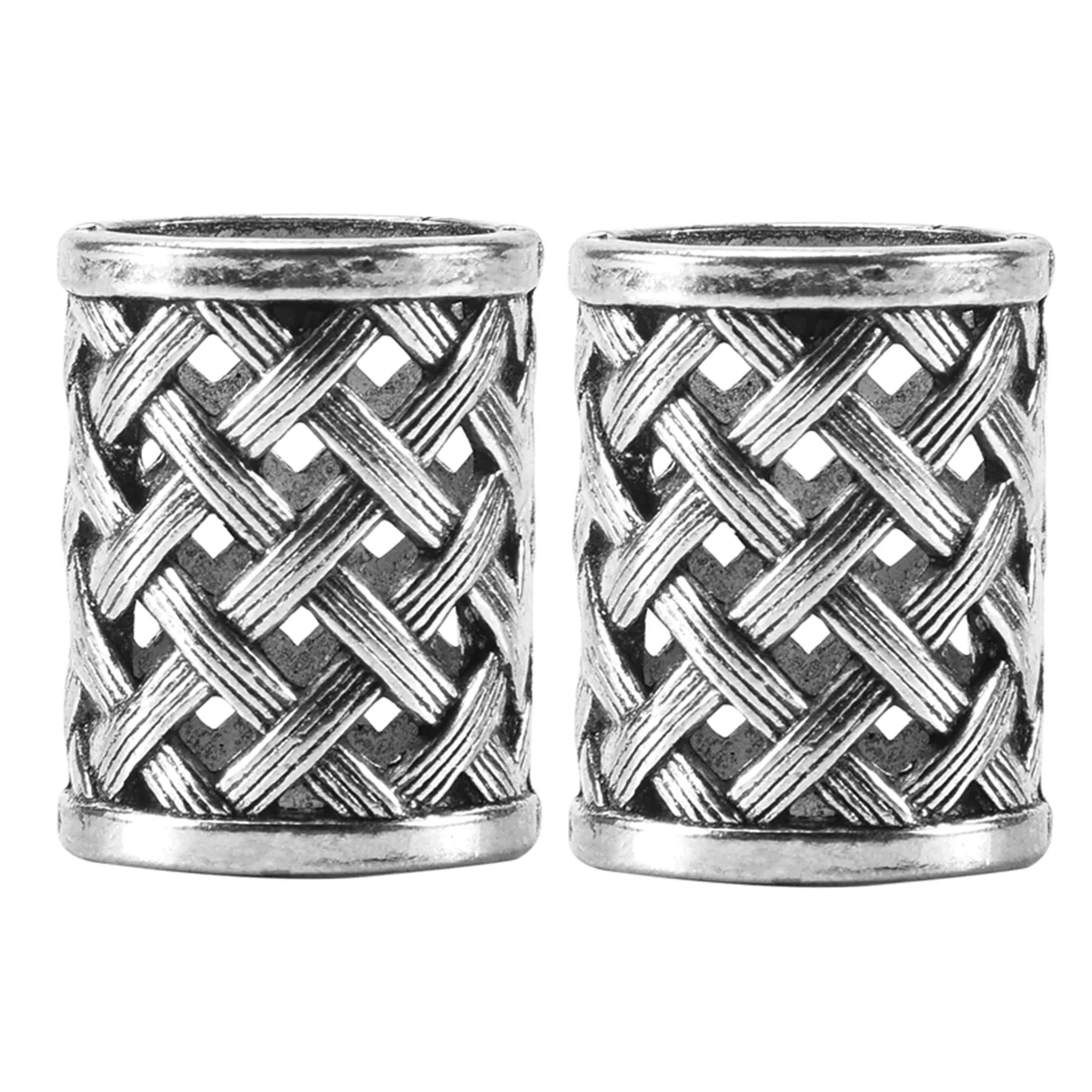 ABQR Vintage Bronzo Antico Treccia di Capelli Barba Dreadlock Perline Anelli Tubo Runa Vichinga Ciondolo con Fascino per Gioielli Collana Fai da Te