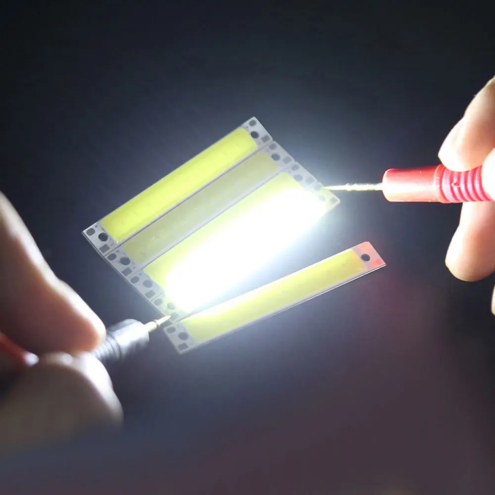 1Pc 60mm*8mm LED COB Strip 3W Warm Cold White Blue Red COB LED Light Source for DIY Bicycle Work Lamp Lighting Accessories