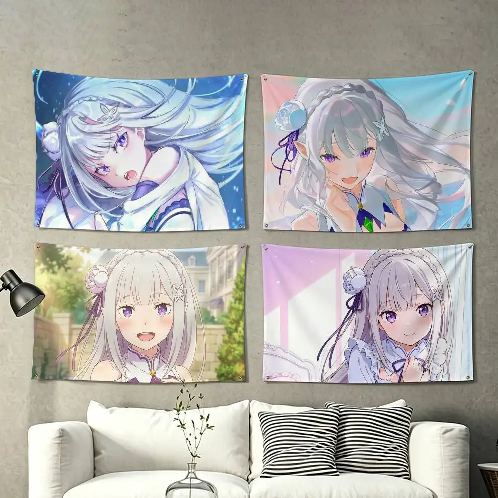 E-Emilia re Z-Zero  Flags for Bedrooms Home Decor Items Outdoor Decors Garage Decoration Flaga