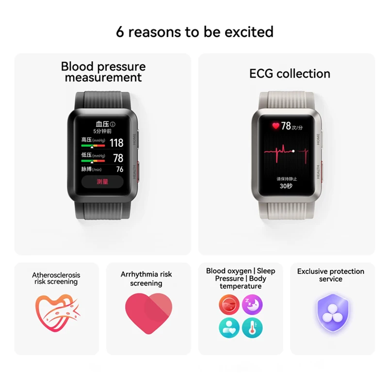 Huawei WATCH D Wrist Ecg Blood Pressure Recorder Intelligent Blood Pressure Measurement ECG Health Monitoring Sports Bracelet