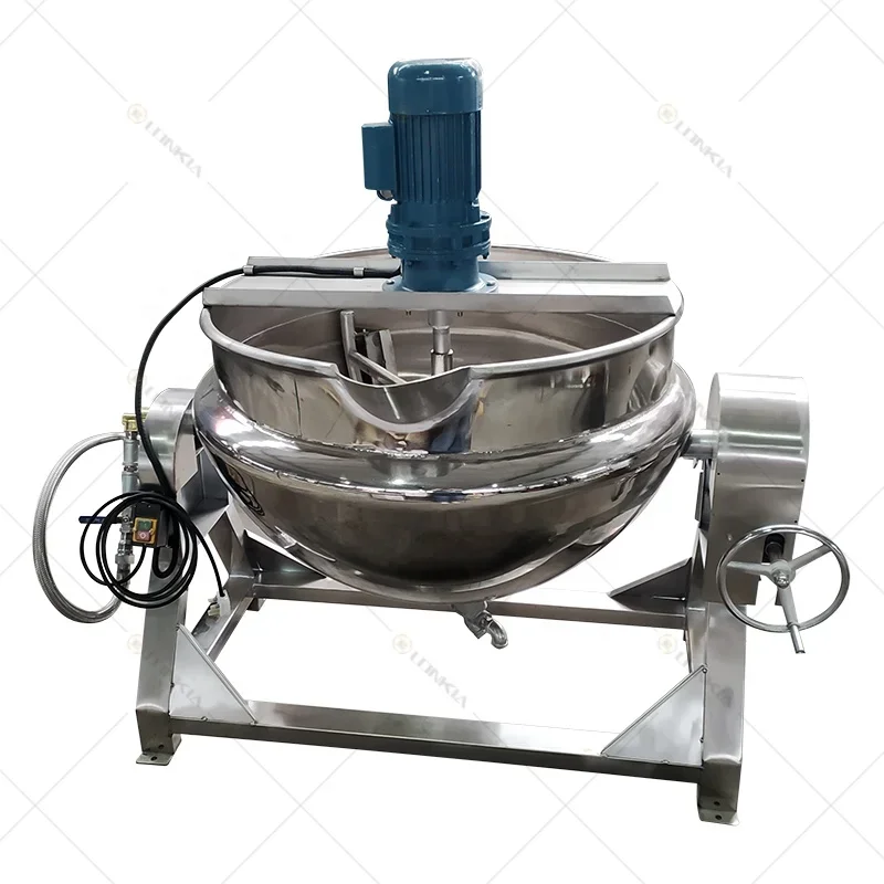 

Stainless Steel 500L Beans Agricultural Product Electric Steam Heating Jacketed Kettle Automatic Stirring Pot With Agitator