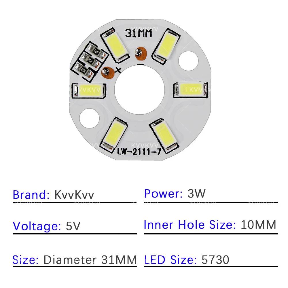 10 pçs led 5v 3w cor lâmpada grânulo placa de luz smd5730 redonda transformação fonte luz diâmetro 31mm branco vermelho azul amarelo roxo diy