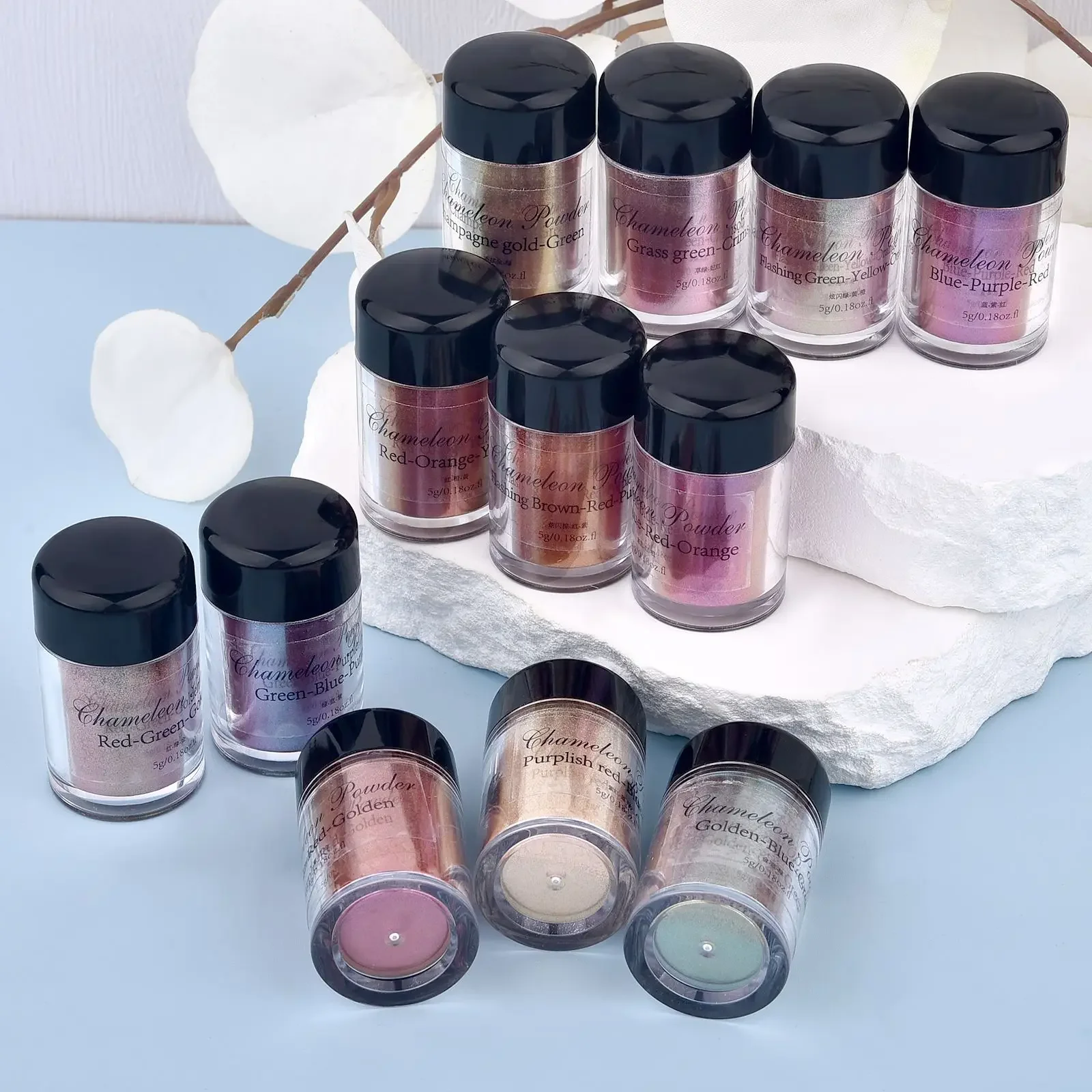 5 g/bottiglia Camaleonti magici Pigmento in polvere Stampo in resina epossidica Unghie artistiche Creazione di gioielli Forniture Glitter Pigmento di perle Colorante