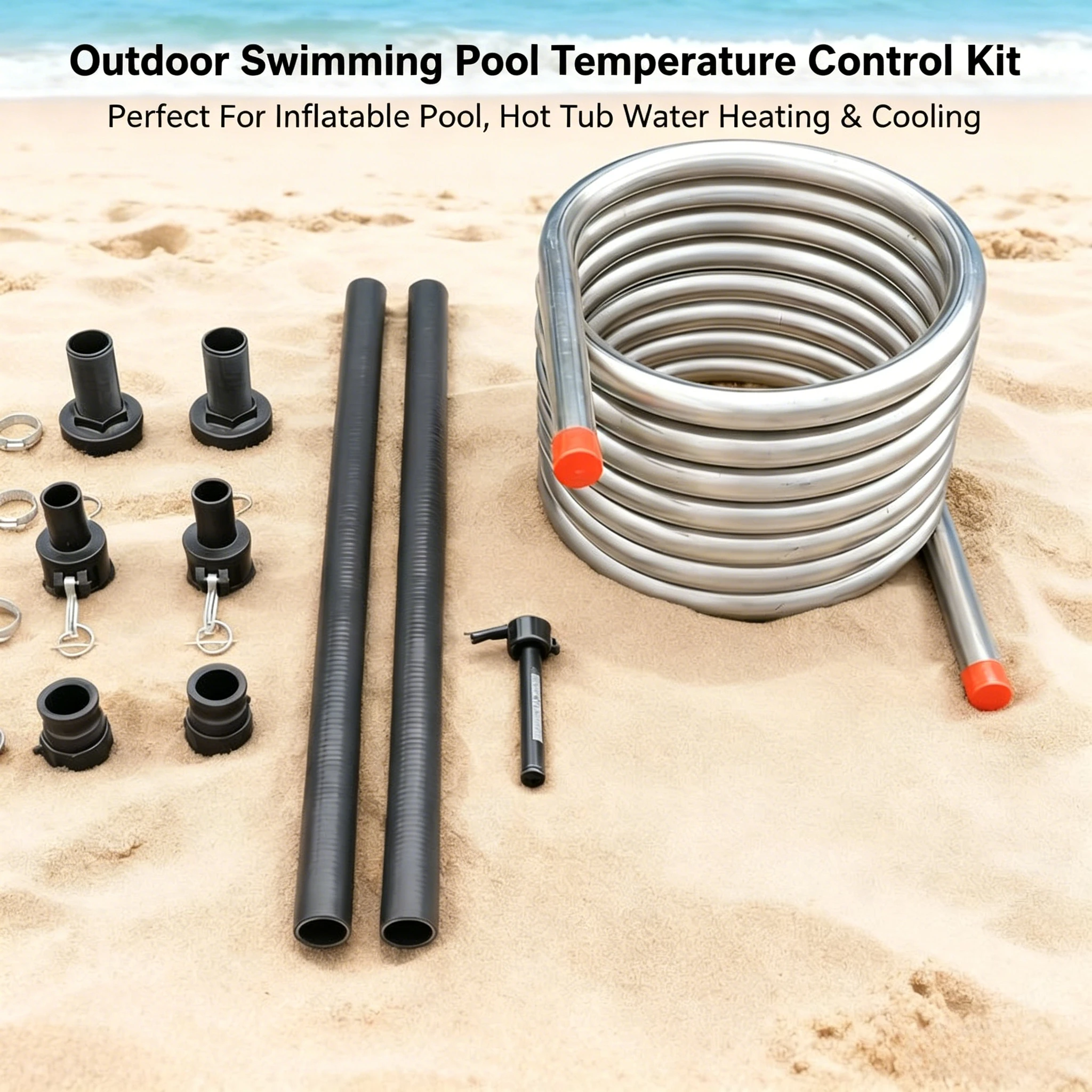 

Stainless Steel Coil Efficient Heating Solution for Wood Fired Hot Tubs with Durable Hose for Outdoor Hot Tubs