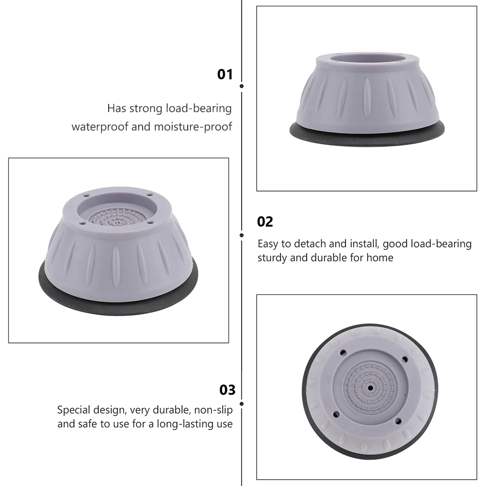 

4pcs Anti-slip TPU PP Anti-vibration Pads for Washing Machine Noise Reduction Waterproof Furniture Feet Support Mats