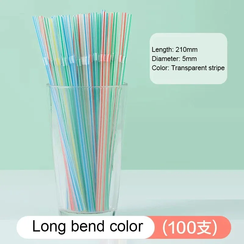 

100Pcs Multicolor Drinking Straws rietjes Milk Tea Bar Party Wedding Kitchen Home Accessories Beverage Black Straw Wholesale