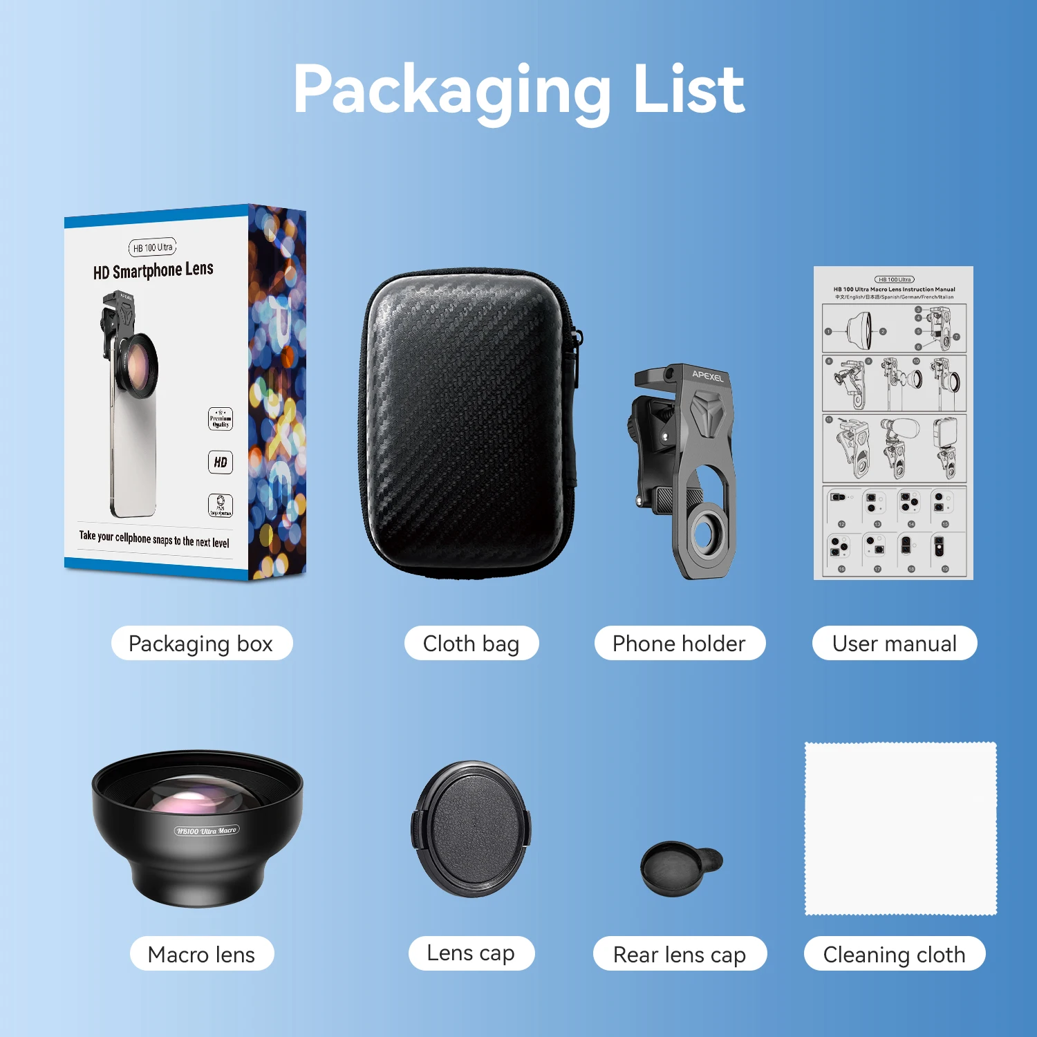 عدسات APEXEL 100 ملم فائقة الماكرو HD عدسات كاميرا الهاتف الصغير لا تشويه لهواتف iPhone وسامسونج تدعم صورة ماكرو العين #6
