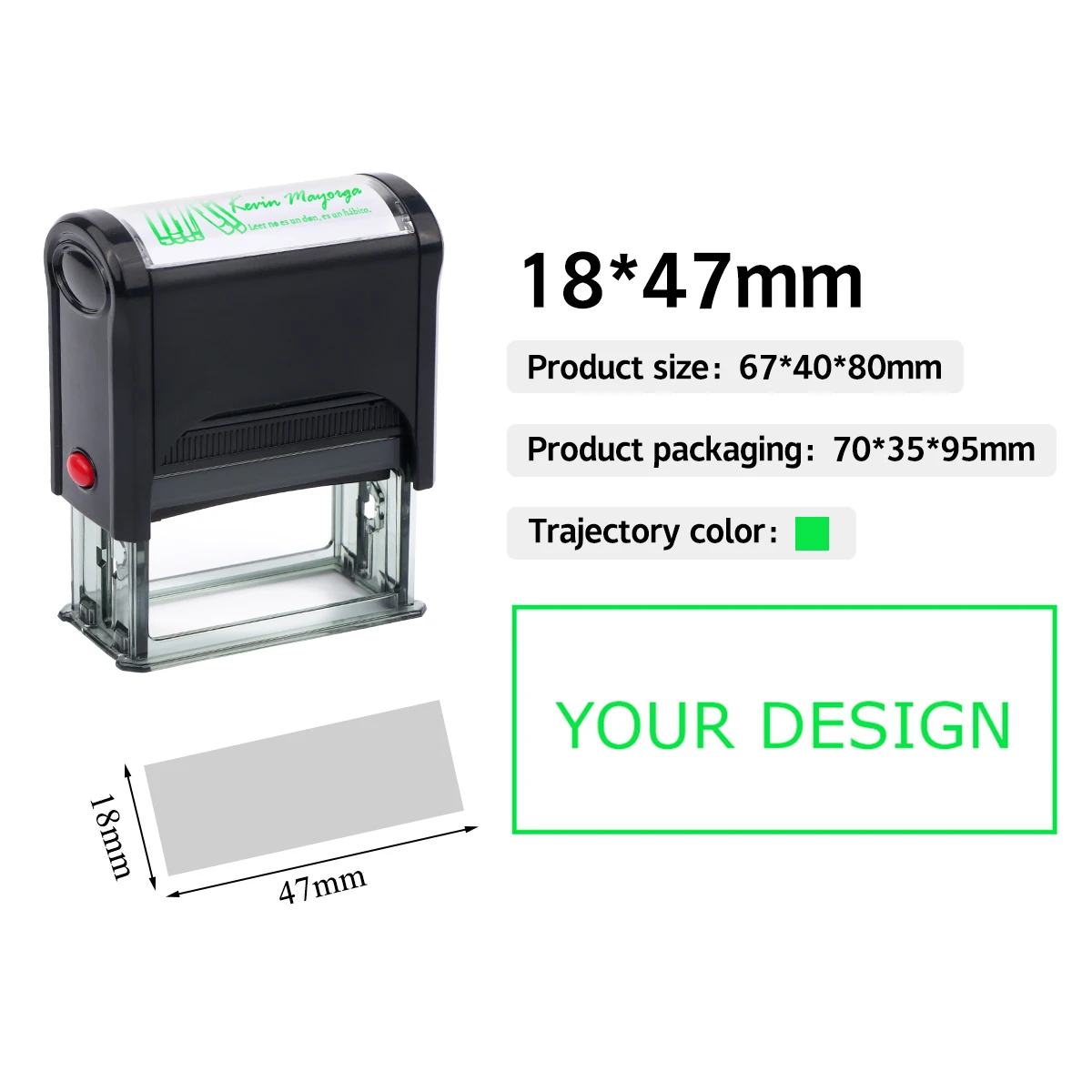 Rechthoek Patroon Aangepaste Zelfinktende Stempel Gepersonaliseerde Adres Tekst Logo Ontwerp Druk-type Inkten Stempels voor DIY Visitekaartje - afbeelding 1