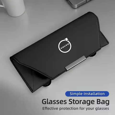 Car Logo Glasses Case Sunglasses Storage Box For Volvo AWD C30 C70 S60 S80 S90 T6 V40 V50 V60 V70 V90 XC40 XC60 XC70 XC90