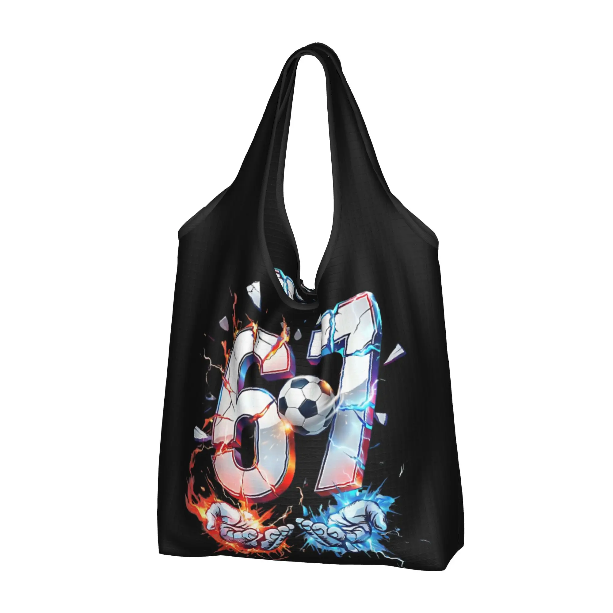 Cute Print Six Seven 67 Shopping Tote Bags Portable Shopper Shoulder Japan Handbag