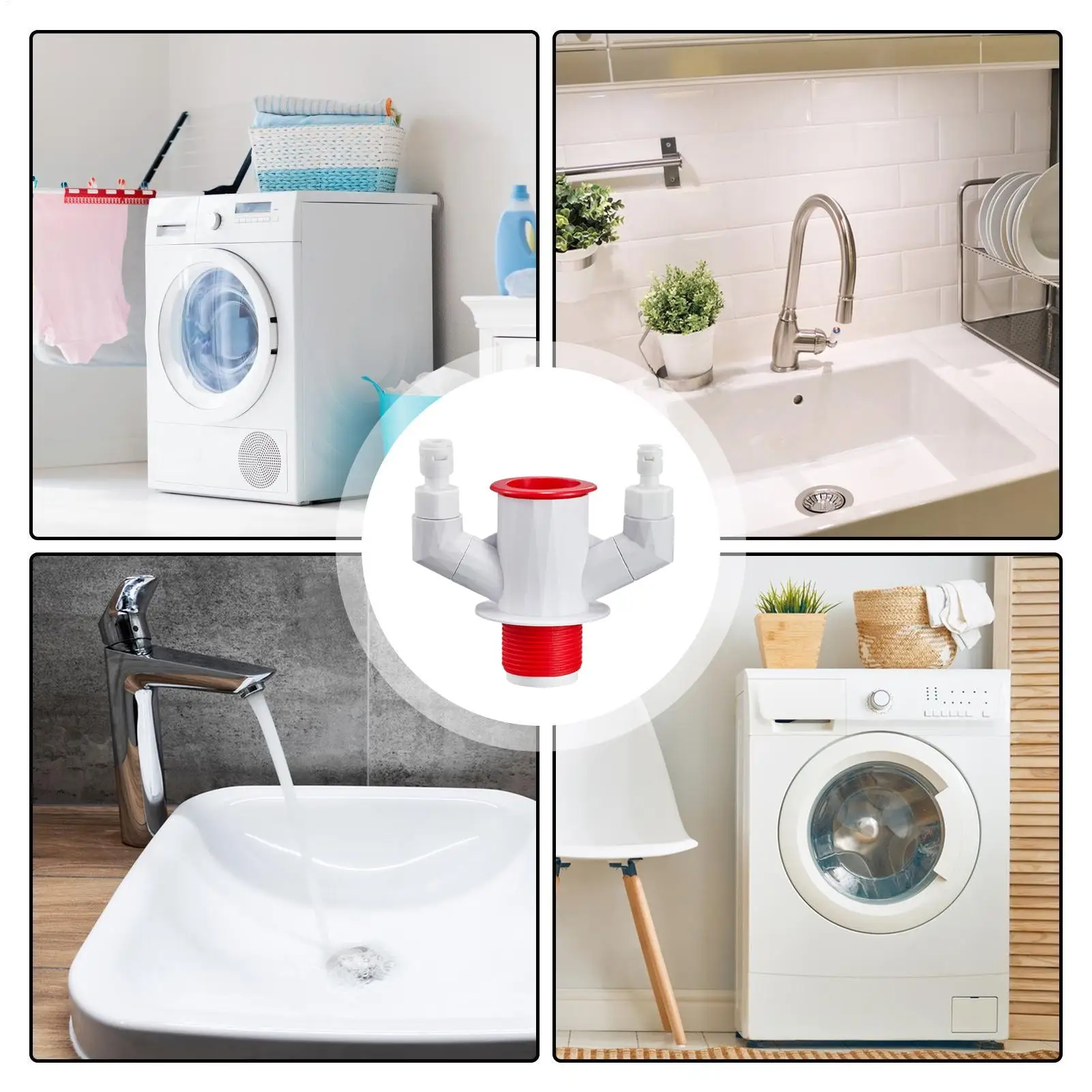 싱크대 하수구 티 3방향 막힘 방지 실러 액세서리 다운스파우트 배수구 티 가족 친구 실내 화장실 욕실 싱크대용