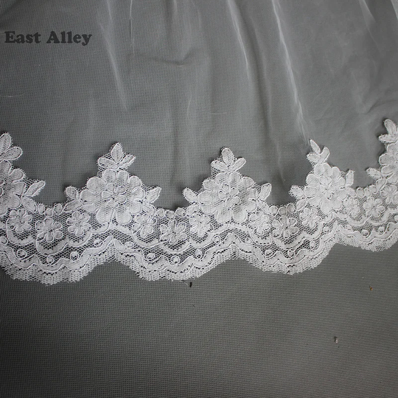 White Ivory Wedding Accessories Lace 5M/500cm Cathedral Length Bride Veil Lace Mantilla bridal veils wedding