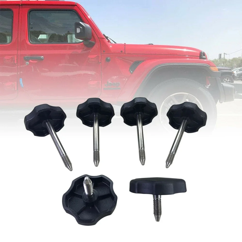 

6Pcs Soft Top Window Frame Door Surround Knob Pin Screw Long/short Bolt Set with Pin Fit for 2007-2018 Jeep Wrangler JK 4