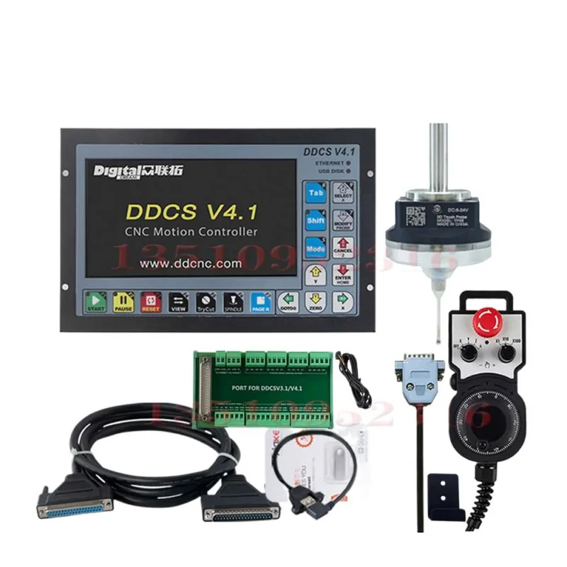 

Ddcsv3.1 Upgrade Ddcs V4.1 3/4 Axis Cnc Offline Controller Kit Emergency Stop Handwheel Mpg 3d Side Head