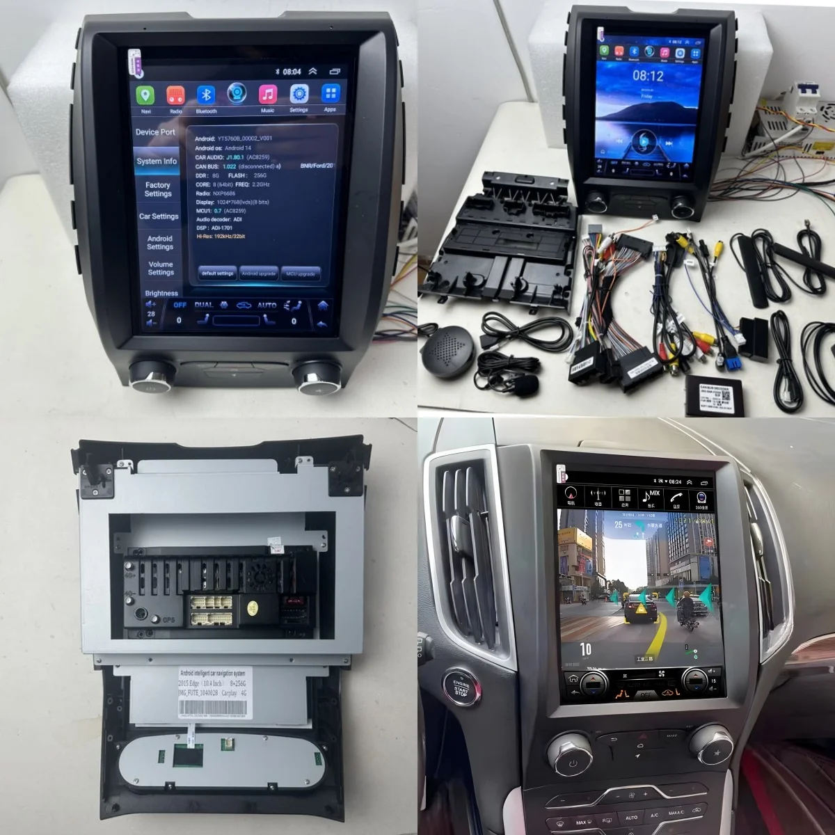 

For Touch Screen Auto GPS Navigation DSP Carplay For Ford Edge 2015-2019 Android14 Car Radio Multimedia Player