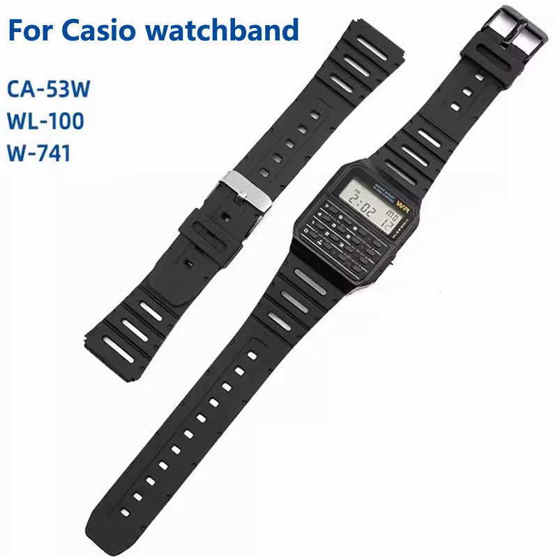 Soft Watch Accessorise Band For Casio watch strap CA-53W CA-61W FT-100W W-520U W-720G tpu 18mm 20mm Wristband Belt FT100W