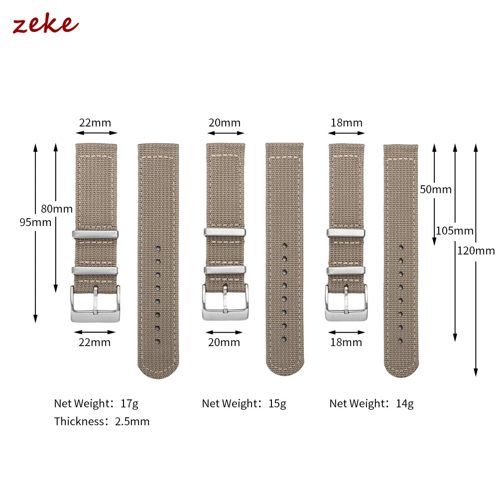 18mm 20mm 22mm Ribbed Nylon Watch Strap Two-Piece Military Sport Style Men Women Replacement Band for Omega Bracelet Accessories view 6