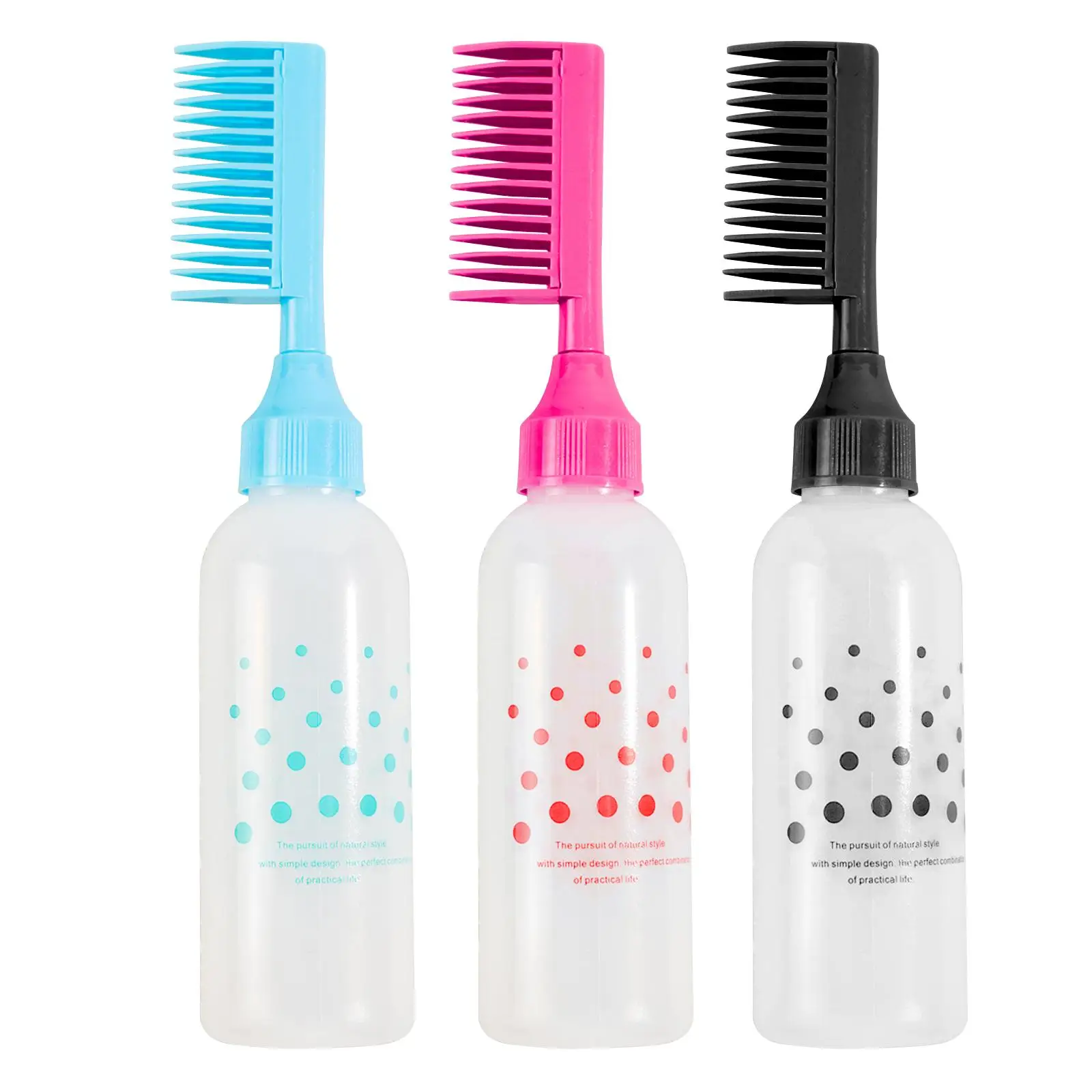 root comb Bottle Hair Dye Brush Hair Color Oiling Bottles Hair Coloring Dyeing Bottle with Scale for Home