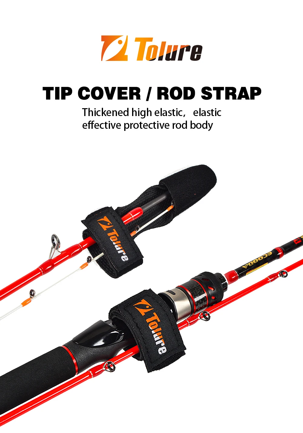 TOLU Angelrute Krawatte Halter Strap/Spitze Abdeckung Gürtel Tackle Elastische Wrap Band Pole Halter Verschluss Krawatten Angeln Werkzeuge zubehör – Detail 1