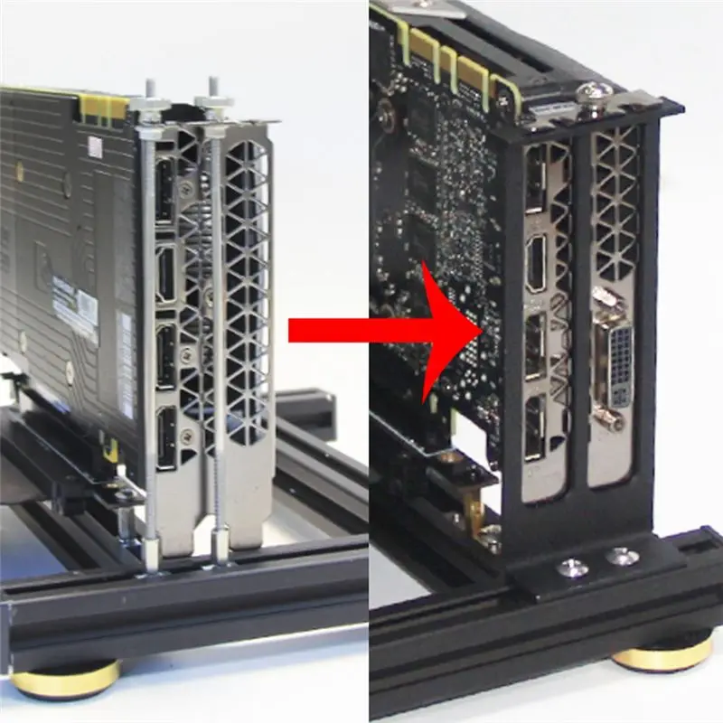 A71Z ترقية GPU + PSU حامل لتقوم بها بنفسك حامل بطاقة الرسومات الخارجية مع قاعدة إمداد الطاقة لقاعدة دعم الألومنيوم ATX PSU #3