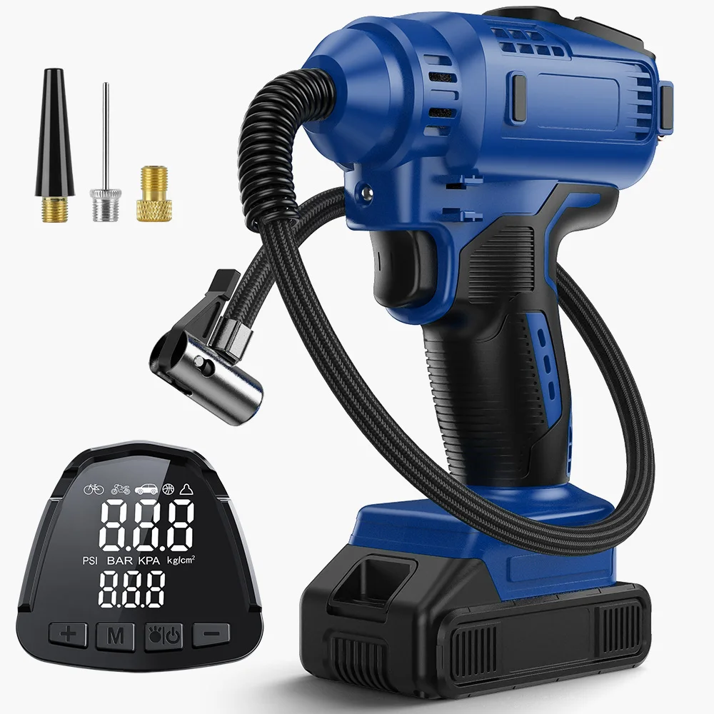 Portable Dual Power 150psi Digital Tire Inflator 10000mAh with Auto-stop W/LED Light, Compresor De Aire Portatil