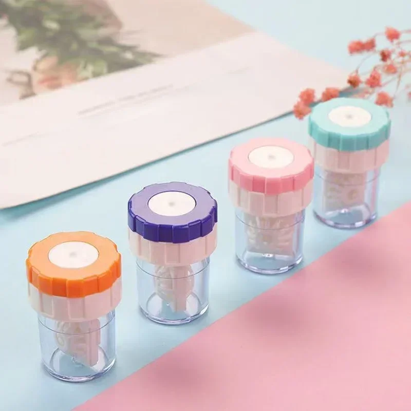 

1PCS Manual Rotation Type Contact Lens Cleaner Case Box Contact Lenses Cleaning Tools Plastic Container Storage Holder