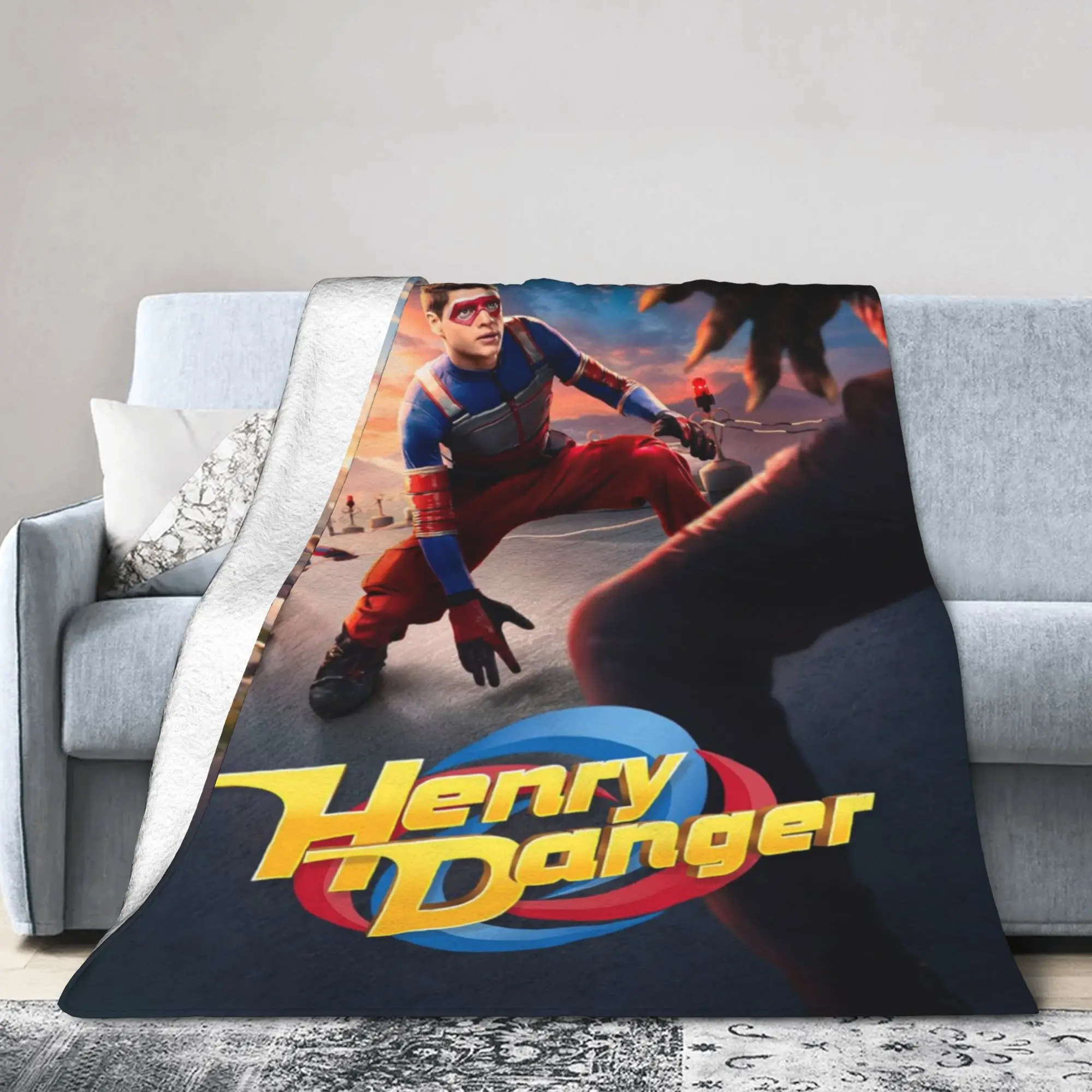 Comfortable Captain Henry And Kid Danger  Blanket Merch Home Decorative  Throw Blanket Lightweight Flannel for Bedroom