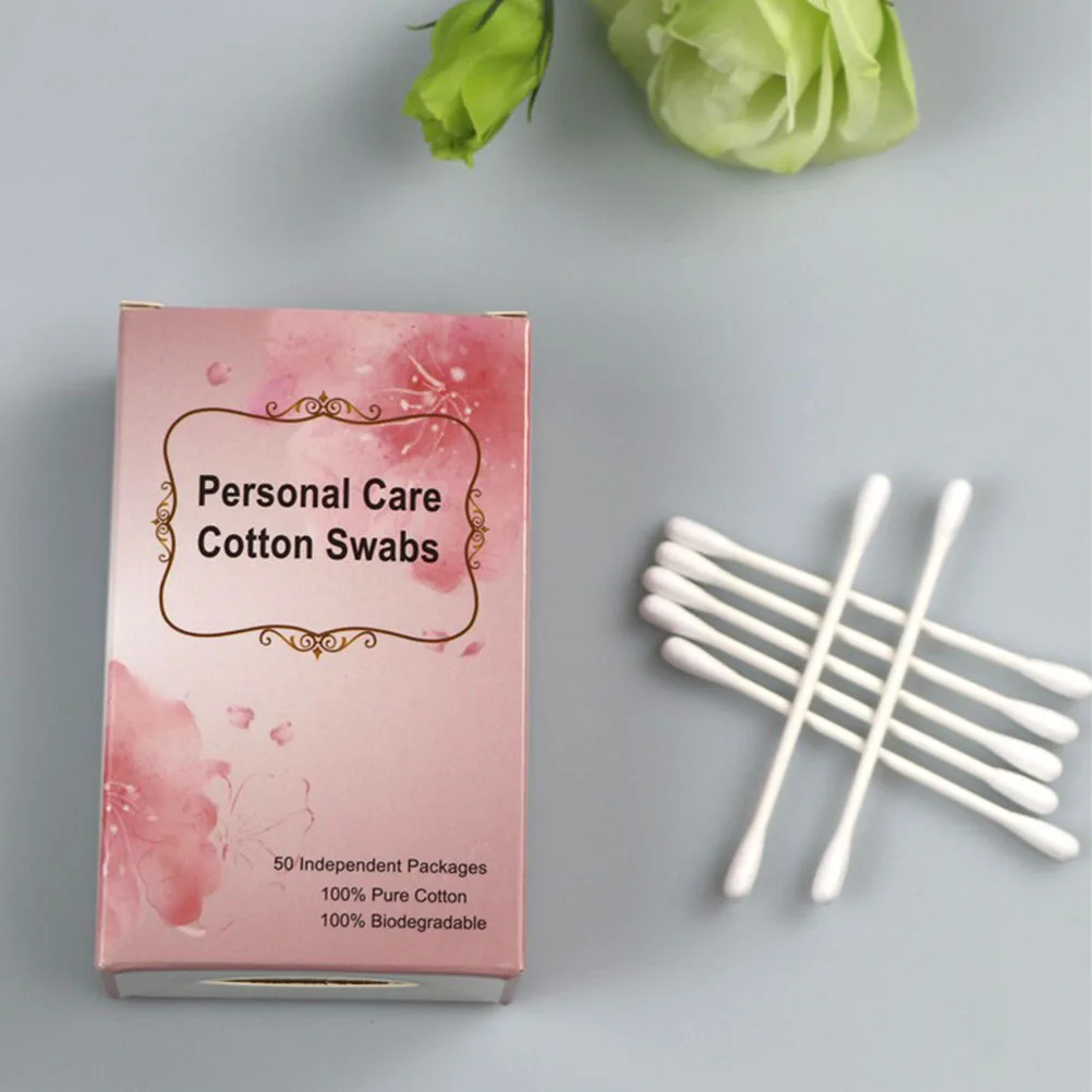 150 قطعة من عصا القطن ذات الرأس المزدوج، مقبض خشبي ماص، قوي لمكياج الوجه والجسم وتنظيف عصا القطن للسفر